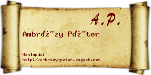 Ambrózy Péter névjegykártya