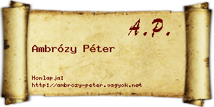 Ambrózy Péter névjegykártya
