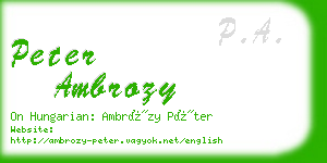 peter ambrozy business card