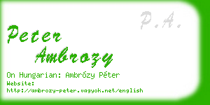 peter ambrozy business card